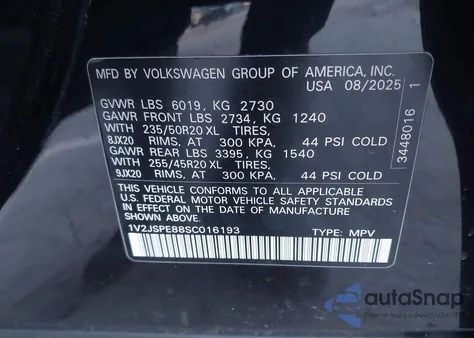 2025 Volkswagen Id.4 Pro S Plus из США, поврежденный, VIN 1V2JSPE88SC016193